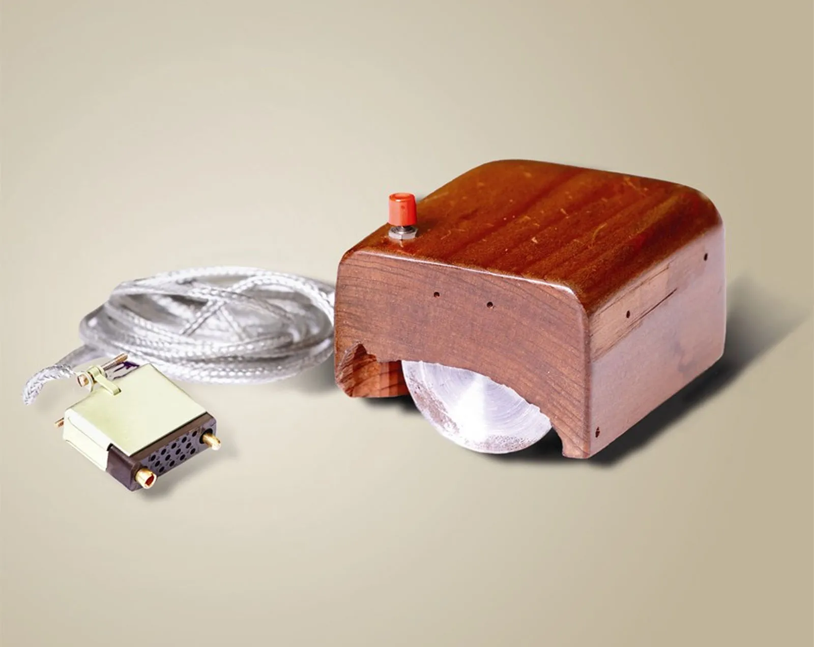 The original wooden computer mouse developed at SRI