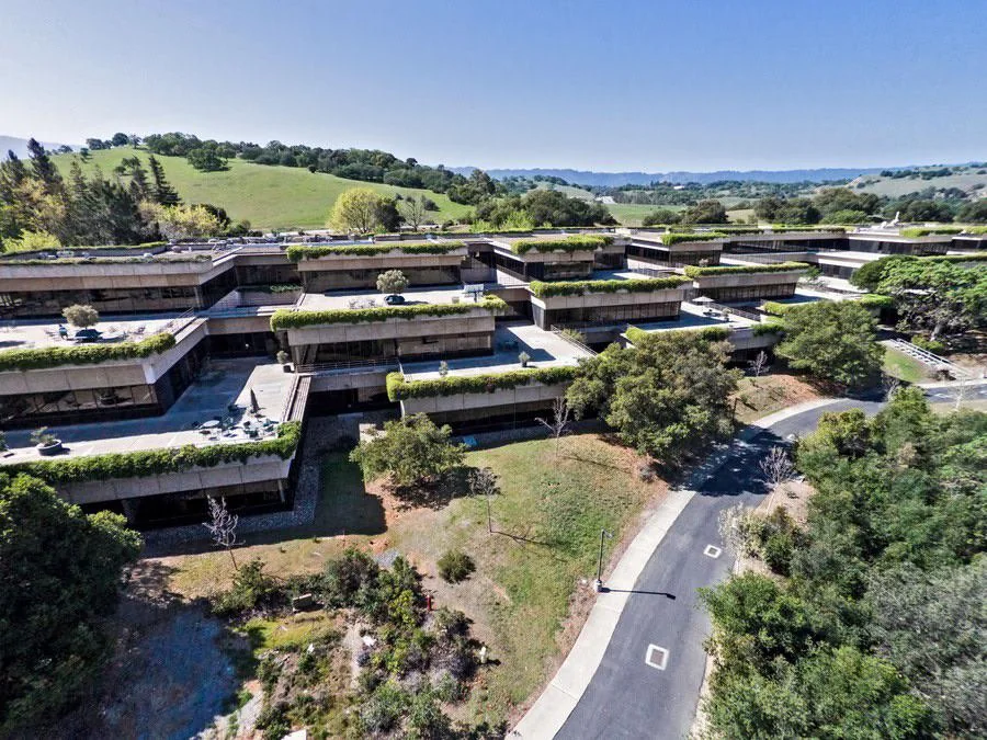 An aerial view of the PARC campus in Palo Alto