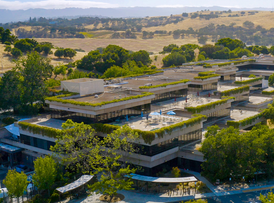 Terraces and surrounding hills at the PARC campus